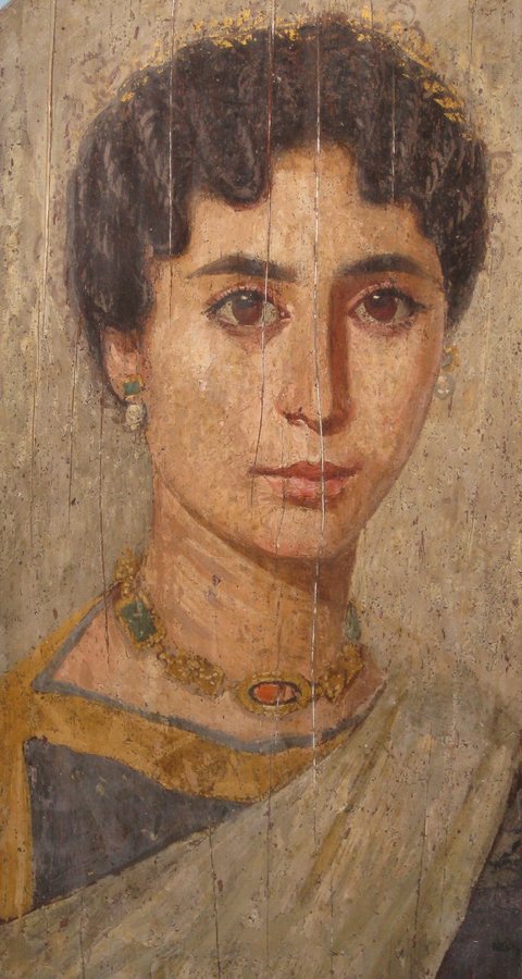 Portrait of a woman (Fayum mummy portrait), British Museum — original