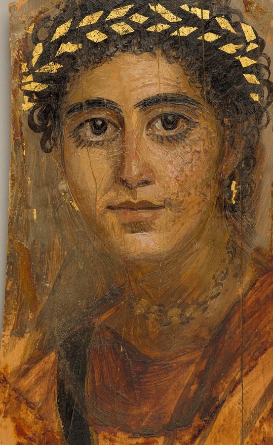 Portrait of a young woman in red (Fayum mummy portrait) — original