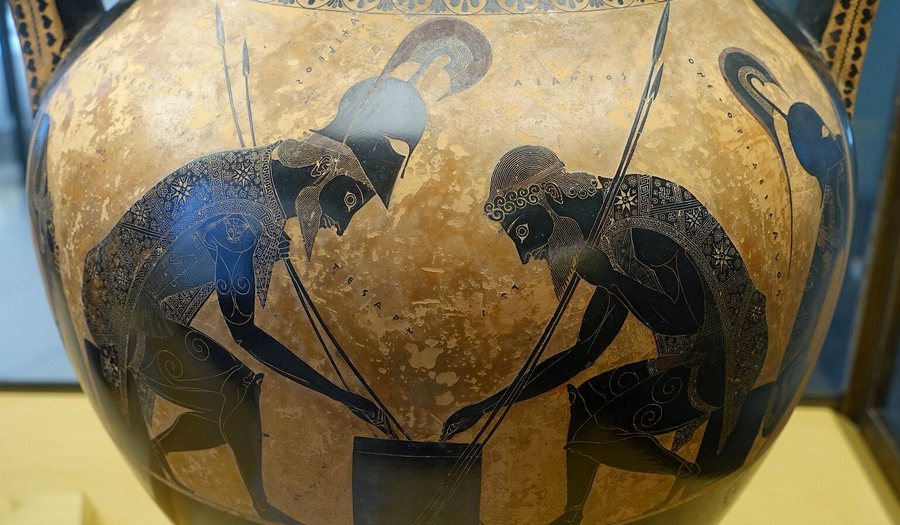 Achilles and Ajax playing a board game — original