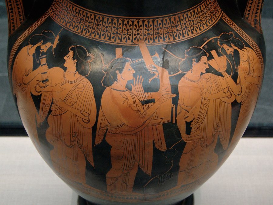 The gods on Olympus: Hermes and Maia, Apollo, Dionysos — original