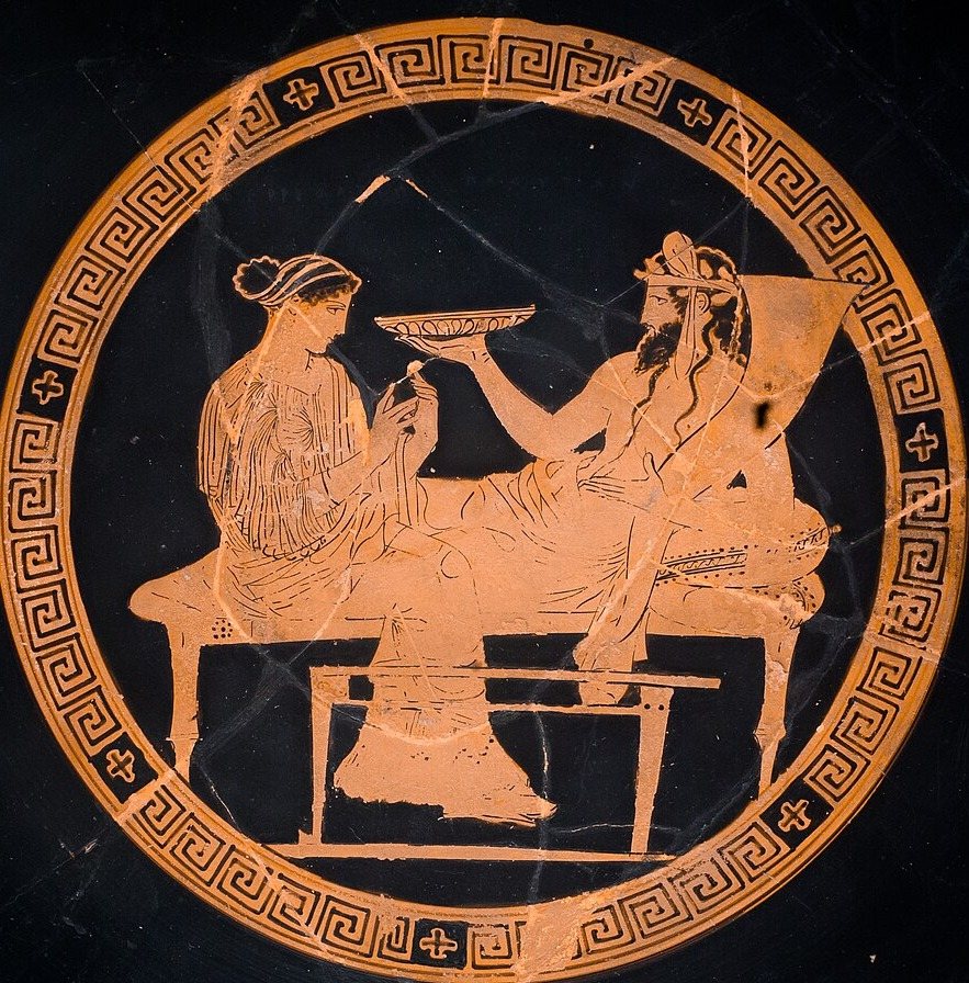 Hades and Persephone at a banquet — original
