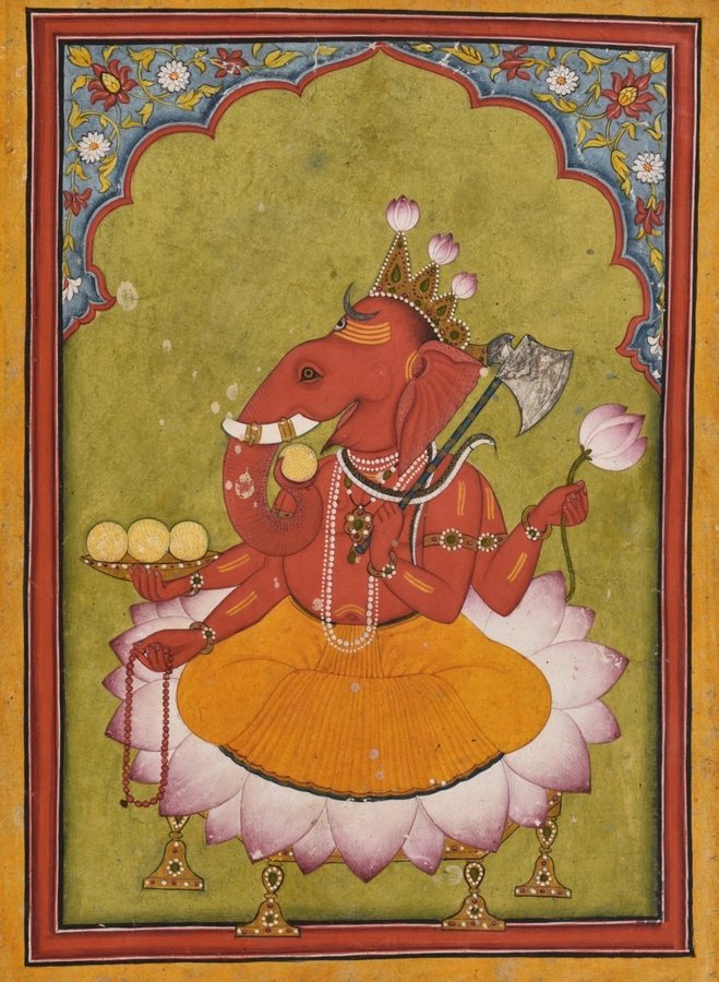 Ganesha enthroned on a lotus — original