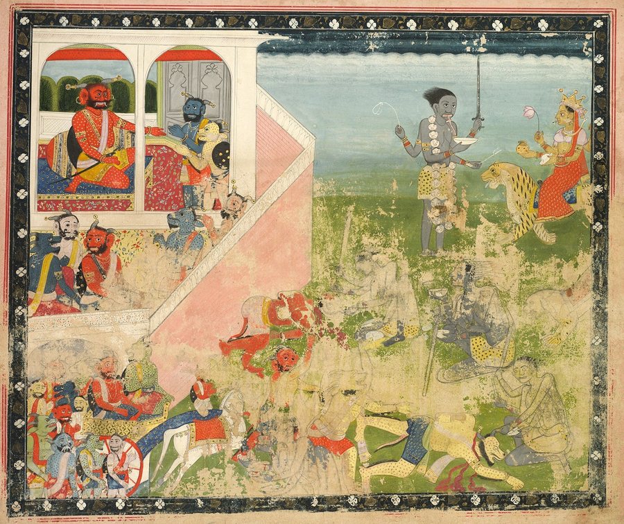 Kali and the Devi attack the demon armies — original