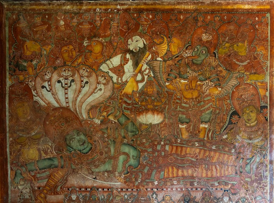 Vishnu reclining on the serpent Ananta — original