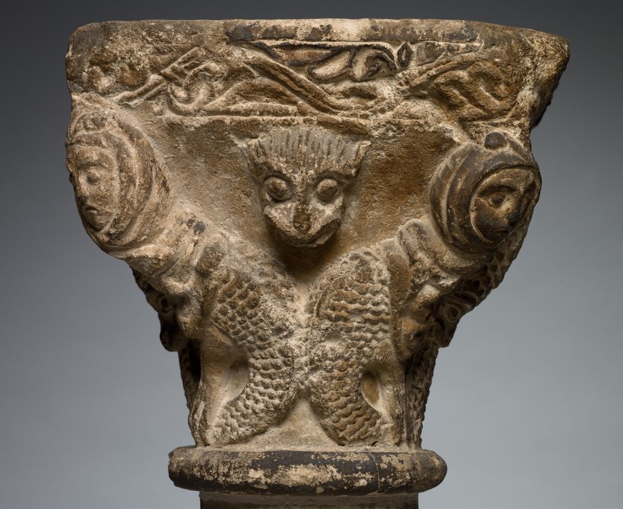 Harpies carved on a medieval capital — original