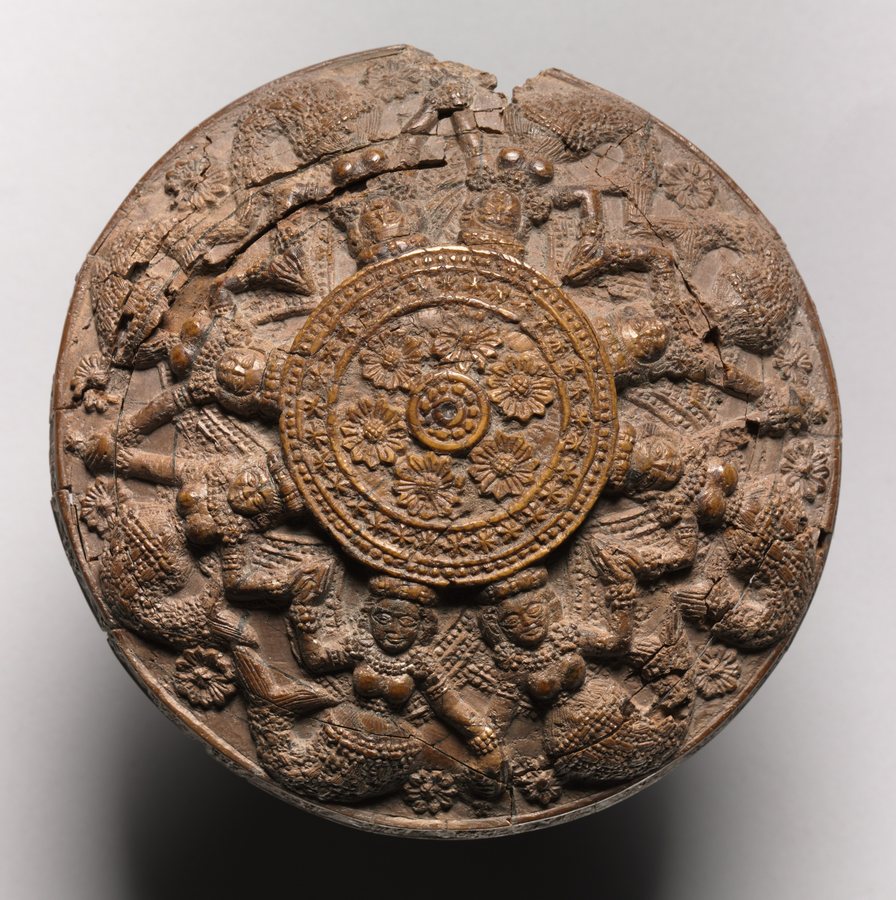 A roundel of mermaids and lotus (Chandraketugarh) — original