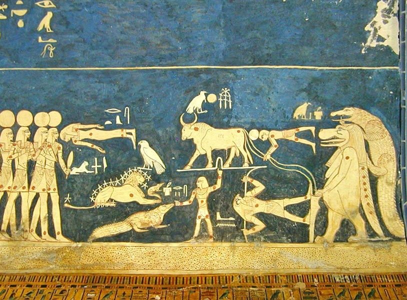 Taweret and the constellations (tomb of Seti I) — original