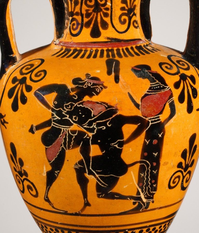 Theseus kills the Minotaur (black-figure amphora) — original