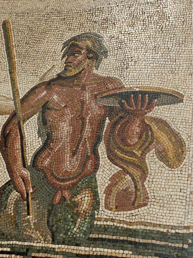 A triton carrying a platter (Otricoli mosaic) — original