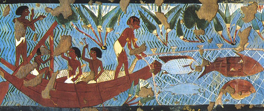 Net fishing from boats (left) — original
