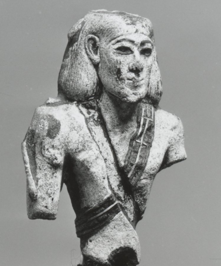 Libyan captive appliqué, bronze — original