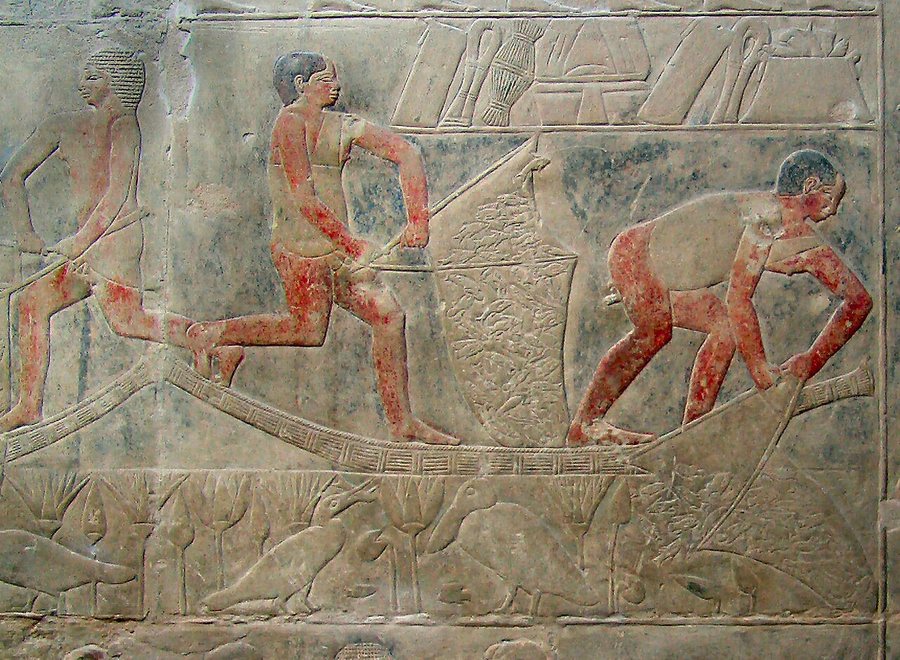 Fishermen in papyrus skiffs — original