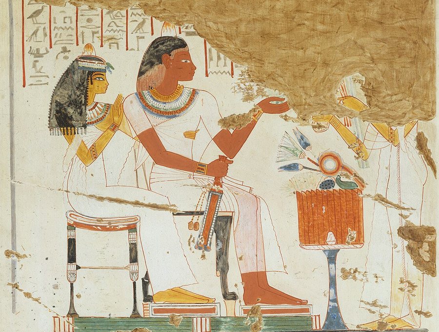 Nebamun and his wife at a banquet — original