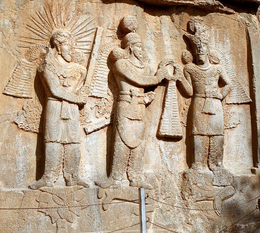 Mithra at the investiture, Taq-e Bostan — original