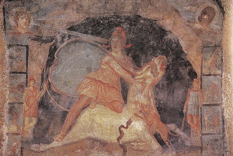The Marino mithraeum fresco — original