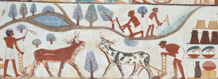 Ploughing with oxen — original