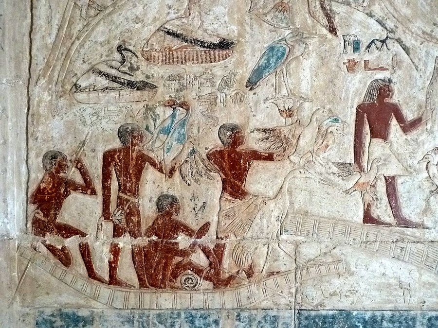 Men on a small craft — original