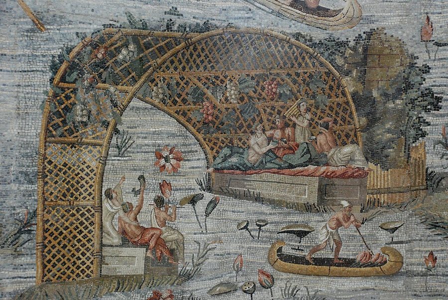 Banquet under a pergola on the Nile — original