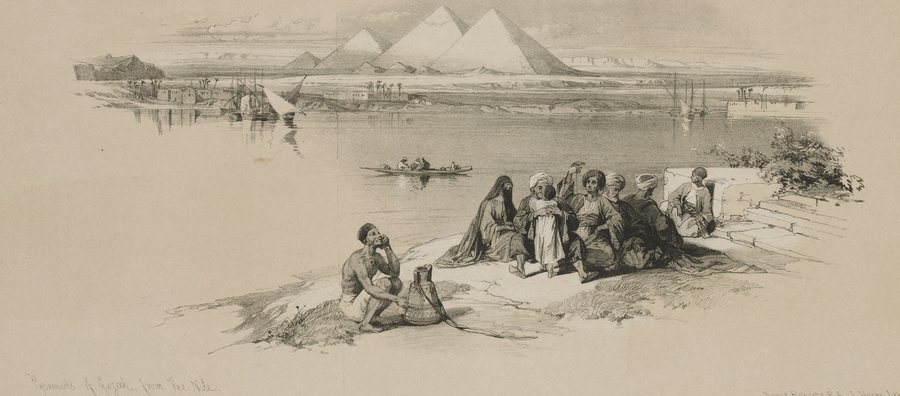 Egypt and Nubia, Vol. I: Pyramids of Geezeh, from the Nile — original