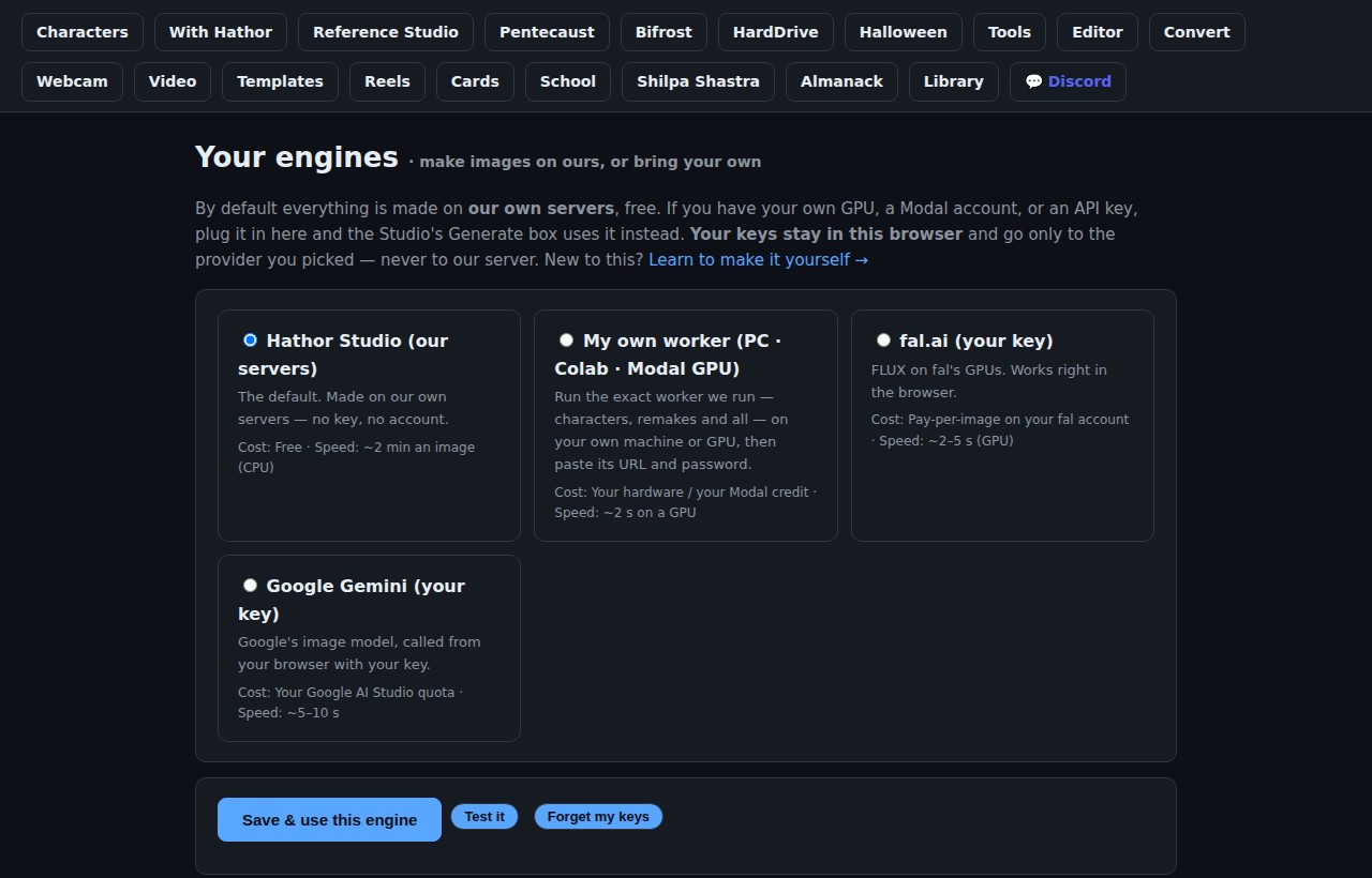 Your engines: ours by default, or your own