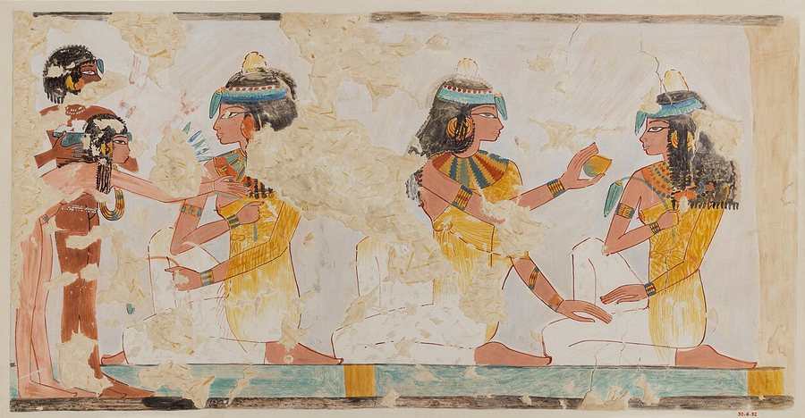 Women guests with headcones (Rekhmire) — original