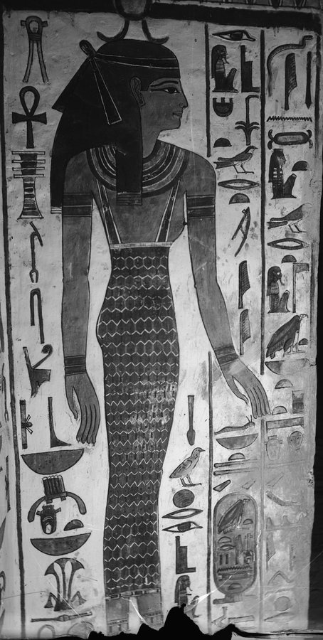 The goddess Neith — Tomb of Nefertari QV66, descending corridor (Museo Egizio archive photo C01600) — original