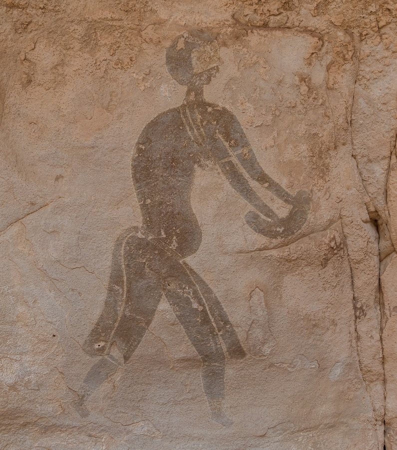 The black masked woman (Tassili rock painting) — original