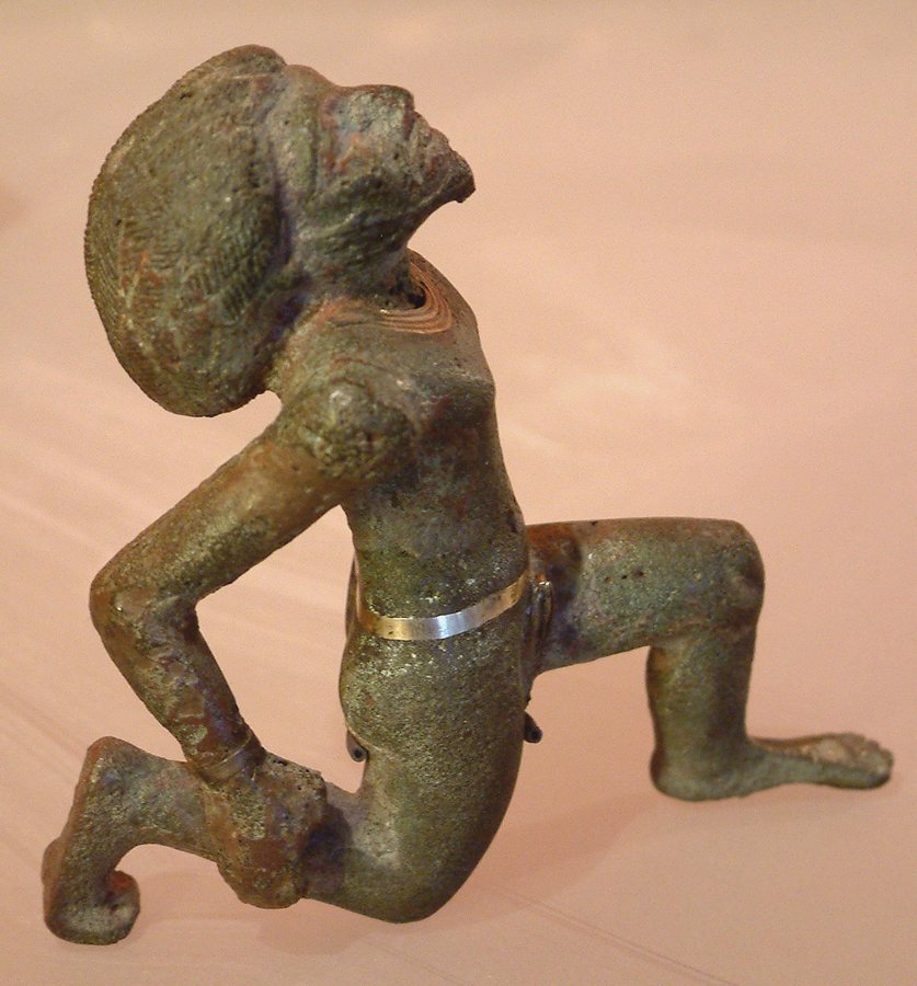 Vanquished Libyan, bronze statuette — original